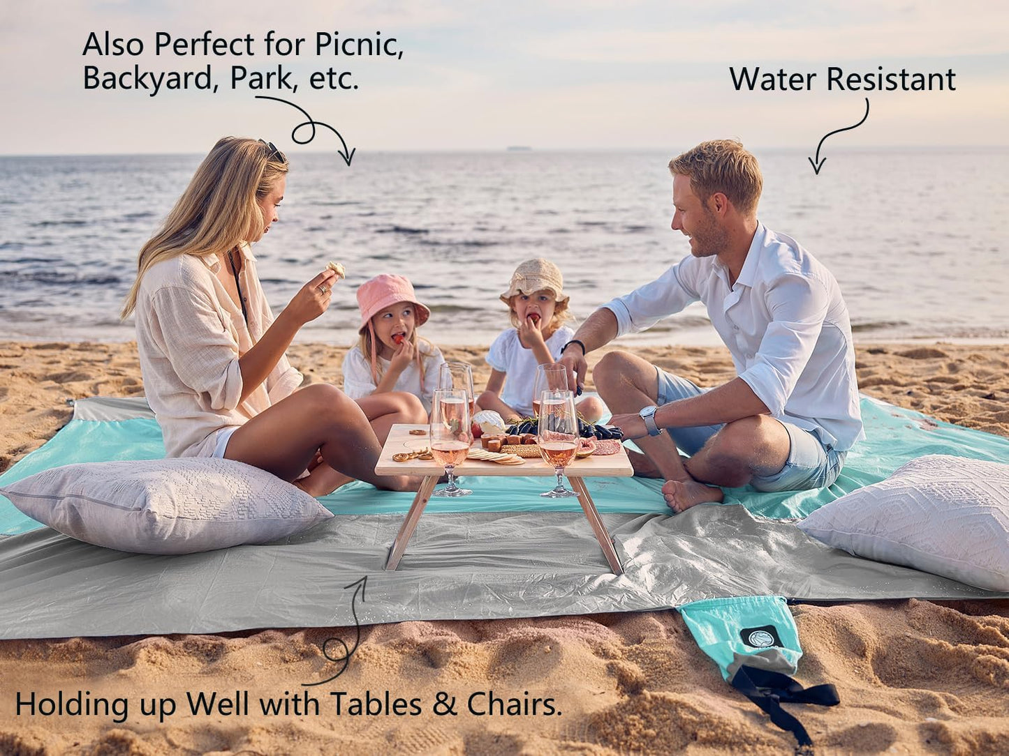 WEKAPO Beach Blanket - Extra Large Sandproof & Waterproof Mat | Quick Drying for Vacation, Picnic & Camping