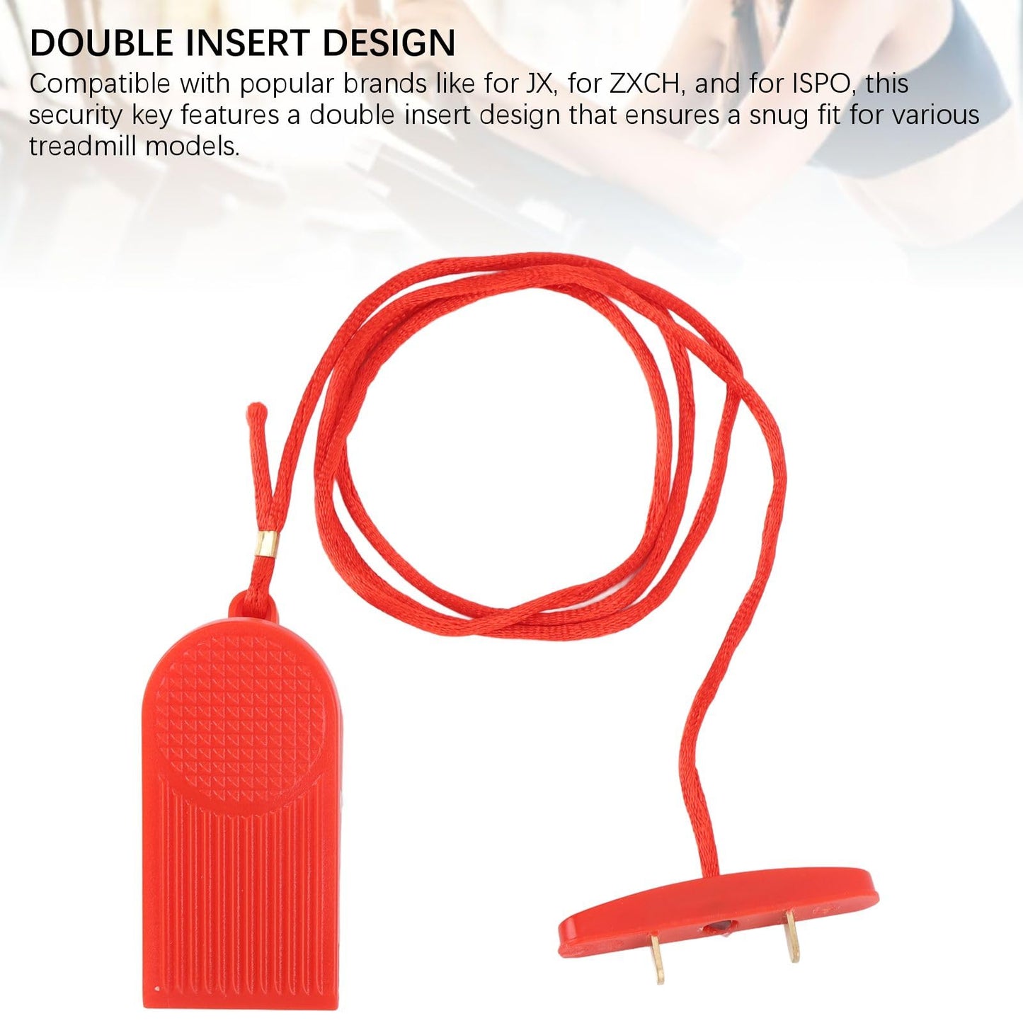 Fockety Treadmill Magnet Safety Key, Magnetic Safety Switch for JX for ZXCH for ISPO, Universal Treadmill Emergency Stop, Magnet Double Insert Treadmill Running Machine Replacement