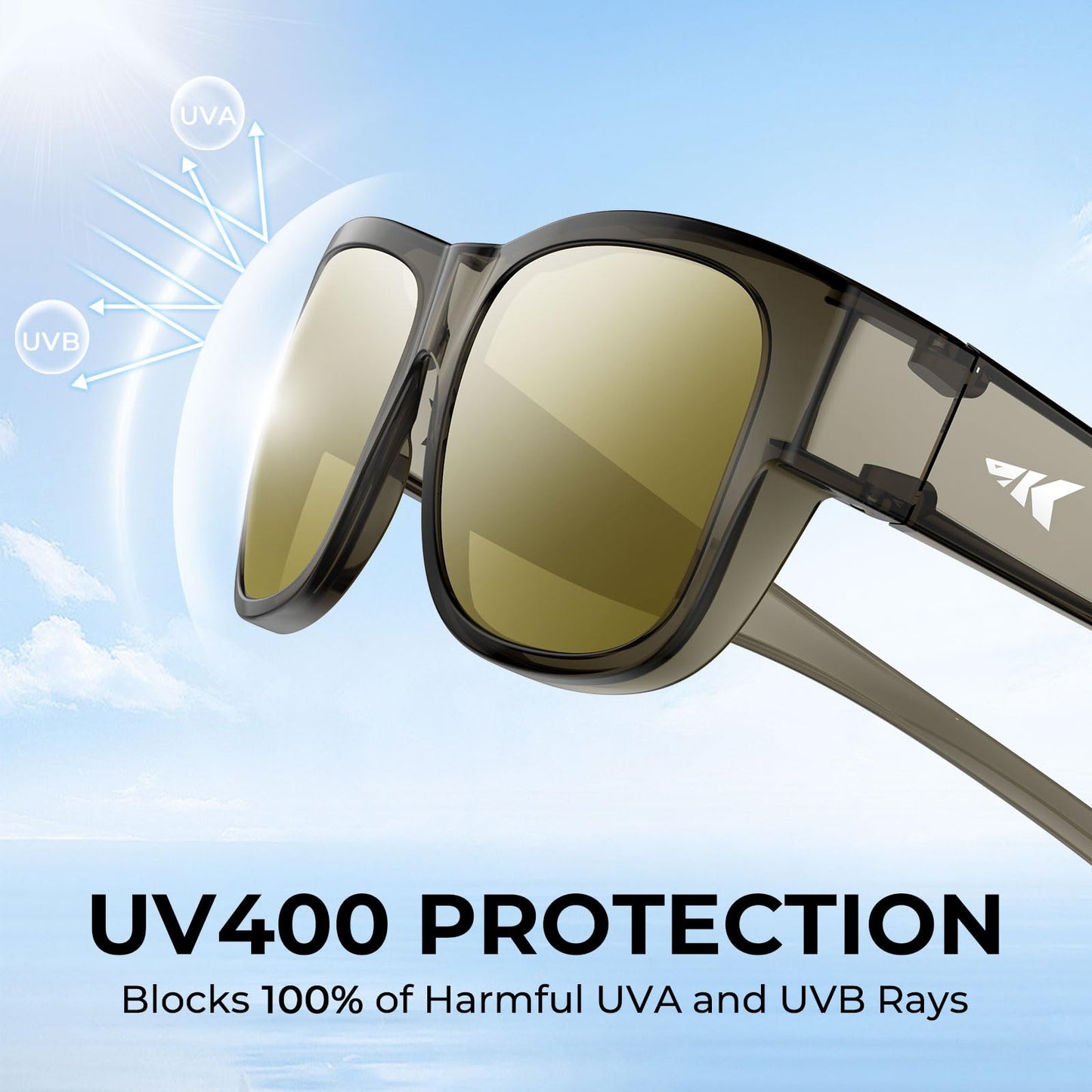 KastKing Chariton Fit-Over Polarized Sports Sunglasses, PuriVex™ Protective Coating, Ideal for Driving Fishing Cycling Skiing and Running, UV Protection