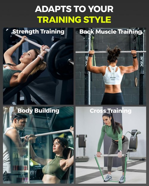 DASKING 4ft/4.9ft Barbell, 1-Inch Standard Detachable Bar, Portable Strength Training Bar for Weightlifting, Squat, Bench Press, Home Gym, 450LBS, Includes Silent Collars (4.9 Ft)