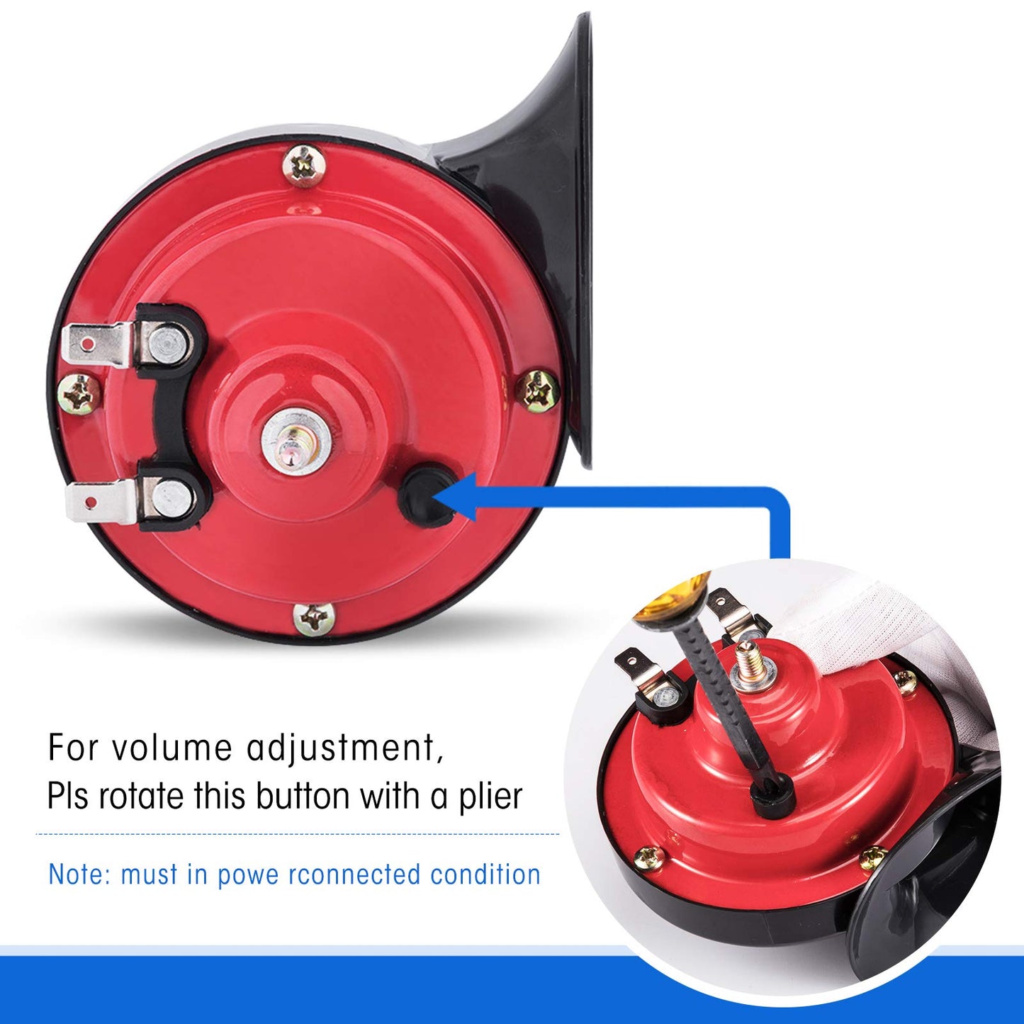 Roykaw Golf Cart 12 Volt Horn Kit Compatible with EZGO Club Car Yamaha, UTV, ATV, Boat