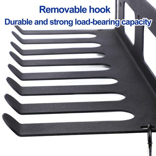 Multi-Purpose Gym Equipment Storage Rack, Stainless Steel Rack Holder Organizer Wall Mount with Screws Home Gym Organization Accessories for Foam Rollers Straps Jump Ropes Yoga Mat (Black)