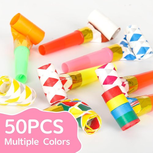 Chshhuao Funny Blowouts - 50 Pcs Birthday Party Whistles & New Year's Party Favors
