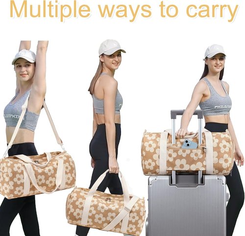 BLUBOON Duffle Bag - Cute Gym Bag for Girls with Shoe Compartment & Waterproof Design | Ideal for Travel