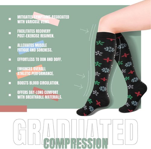 Bropite Compression Socks - 20-30 mmHg Circulation Support for Men & Women | 8 Pairs for Running, Travel & Yoga