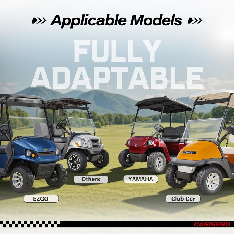 Universal Golf Cart 4 Panel Rear View Mirror for EZGO Yamaha Club Car, Wide Angle Golf Cart Mirrors, No Blind Spots