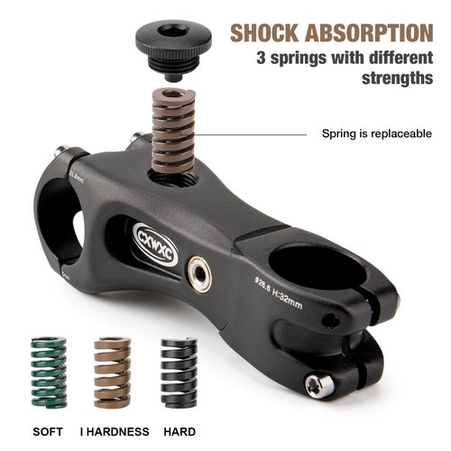 CXWXC Suspension Bike Stem - 100/135mm Bike Stem Riser for Handlebar - ShockStop Bike Handlebar Riser Extender for Mountain Gravel Road City Bicycle (31.8 x 110mm)
