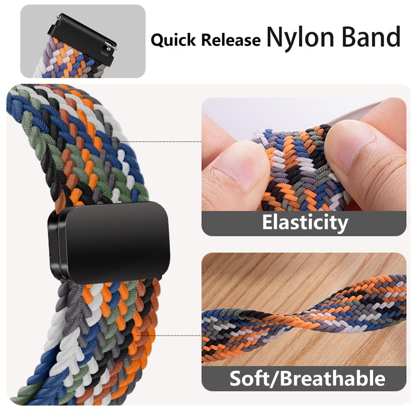 SUGARJAR Nylon Sport Band Compatible with Amazfit Helio, Breathable, Adjustable Replacement Band For Man Woman