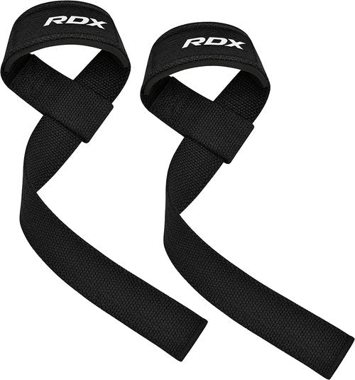 RDX Weight Lifting Wrist Wraps with Gym Straps, Elasticated 18” Cotton Wrap, 60CM Anti Slip Workout Strap Support, Bodybuilding Deadlifting Powerlifting Fitness Gymnastics Strength Training, Men Women