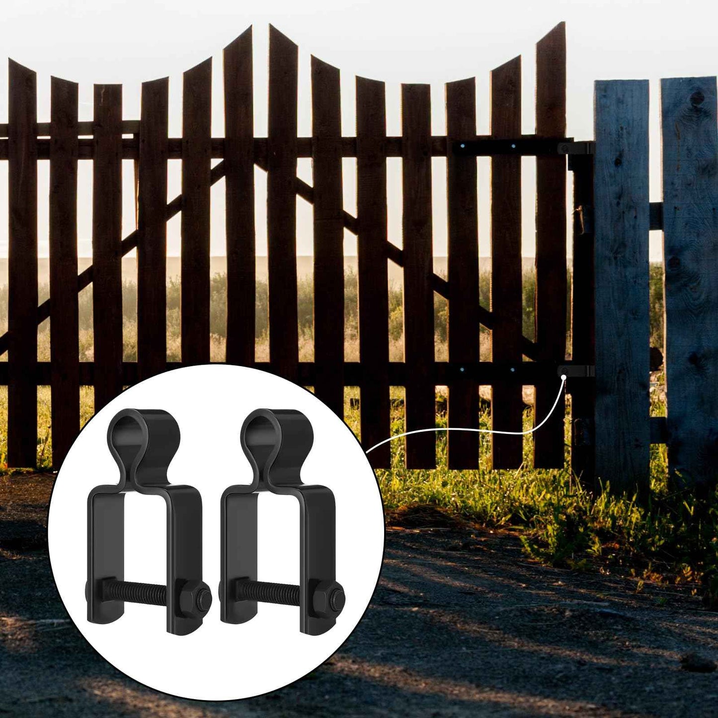 Dansydaisy 2 Pcs 1-1/2'' X 1-1/2'' Square Post Female Hinges 5/8'' Pintle Square Chain Link Fence Gate Post Galvanized Steel Hinge with Bolts and Nuts for Repairing and Replacing Fence Gate(Black)