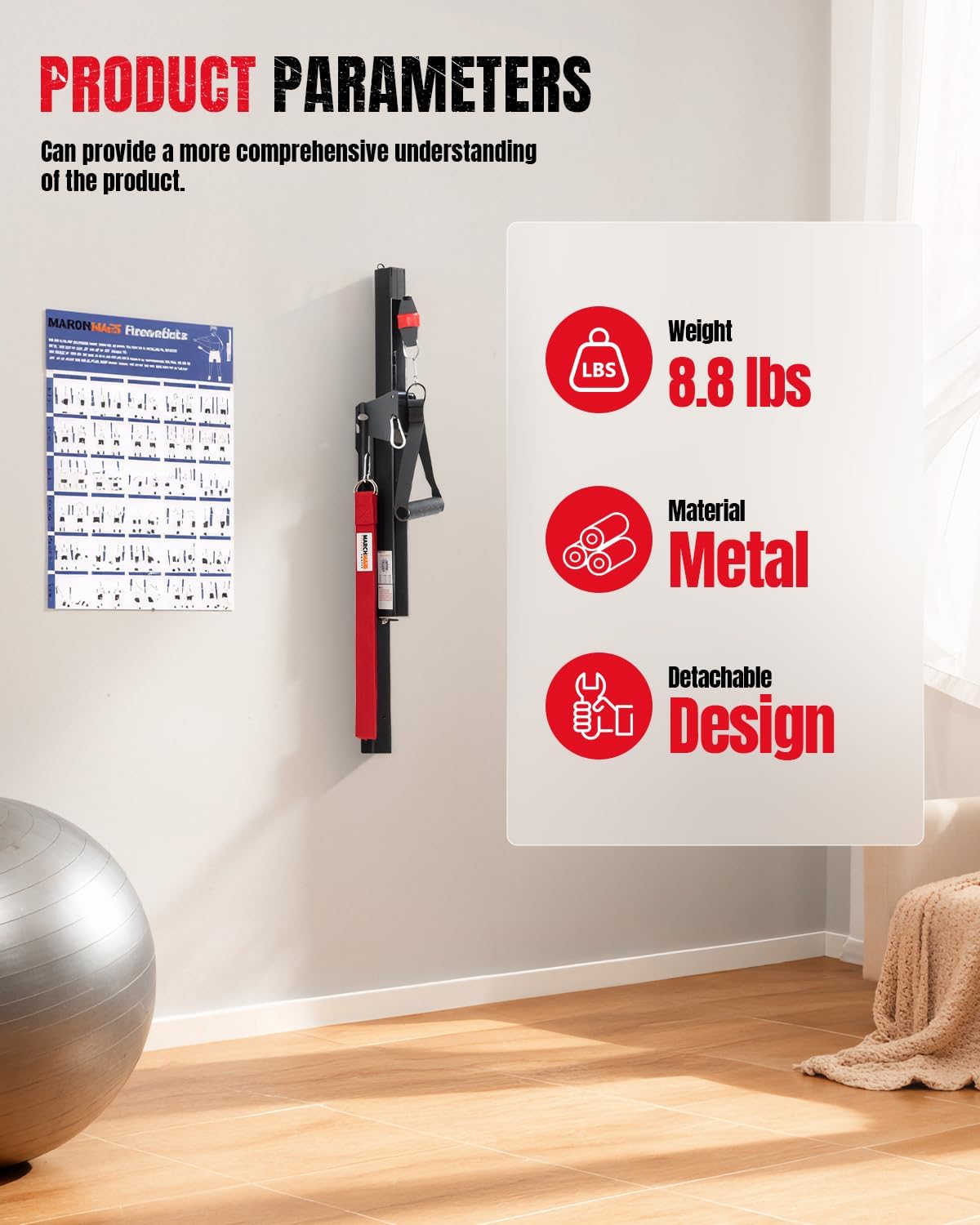 Wall-Mount Cable Machine by [Brand Name] - Adjustable Resistance Home Gym Equipment for Full Body Strength & Toning