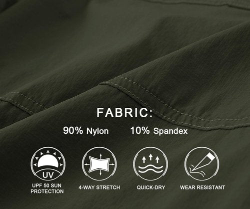 BASUDAM Men's Cargo Hiking Shorts - Quick Dry Lightweight Design with 6 Pockets for Camping & Travel