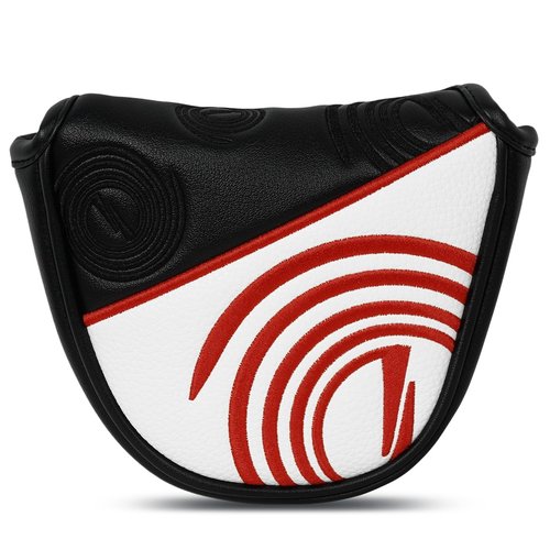Golf Putter Cover Mallet Magnetic Closure Black/Red Swirl Heel-Shaft Putter Headcover