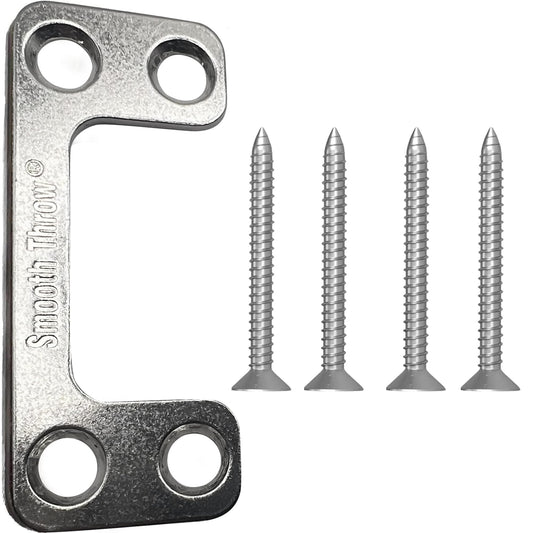 Oversized (1.125" x 2.75") Adjustable Strike Plate for Exterior Doors - Larger Horizontal & Vertical Hole for Deadbolts & Electronic Locks - Home & Rental Security - Property Managers Favorite