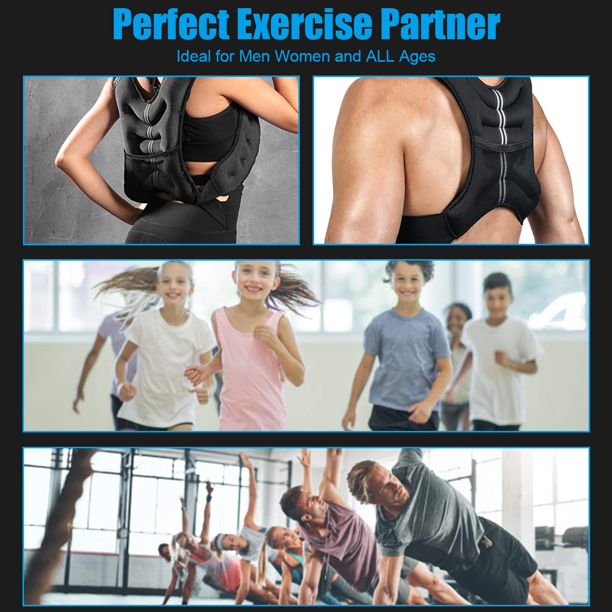 GYMAX Weighted Vest, 12lbs/16lbs/20lbs/30lbs Adjustable Weight Vest for Men & Women, Workout Strength Training Equipment Body Weight Vest, Running Weighted Vest for Outdoor Exercise Weight Loss (20, Pounds)