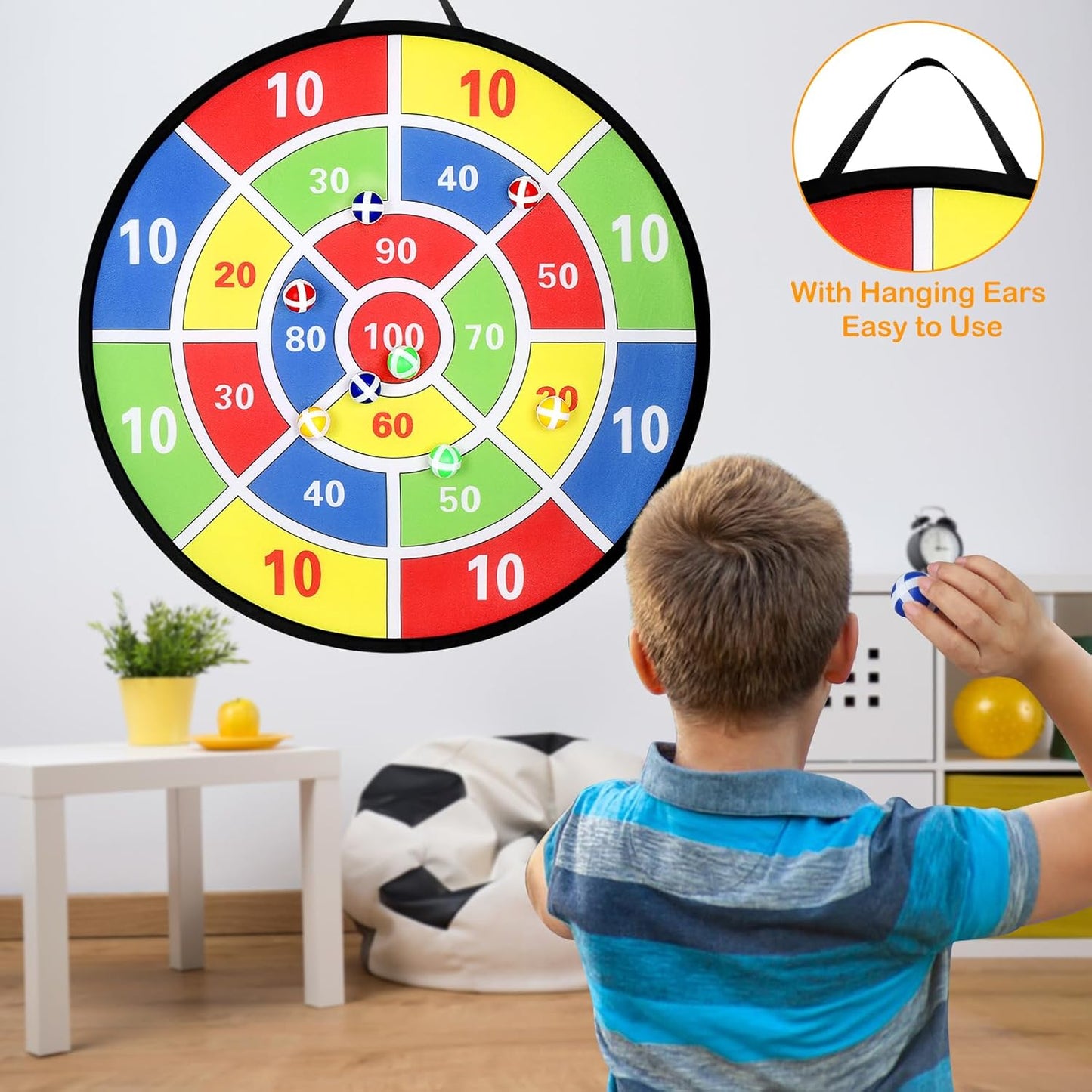 Accmor 29" Large Dart Board - Fun Outdoor Game for Kids with Sticky Balls | Ideal Birthday Gift for Ages 3-12