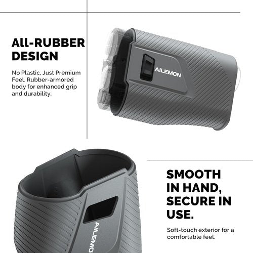 AILEMON Golf Rangefinder - 900 Yards Range with Slope Switch & 6X Magnification | Black/Gray