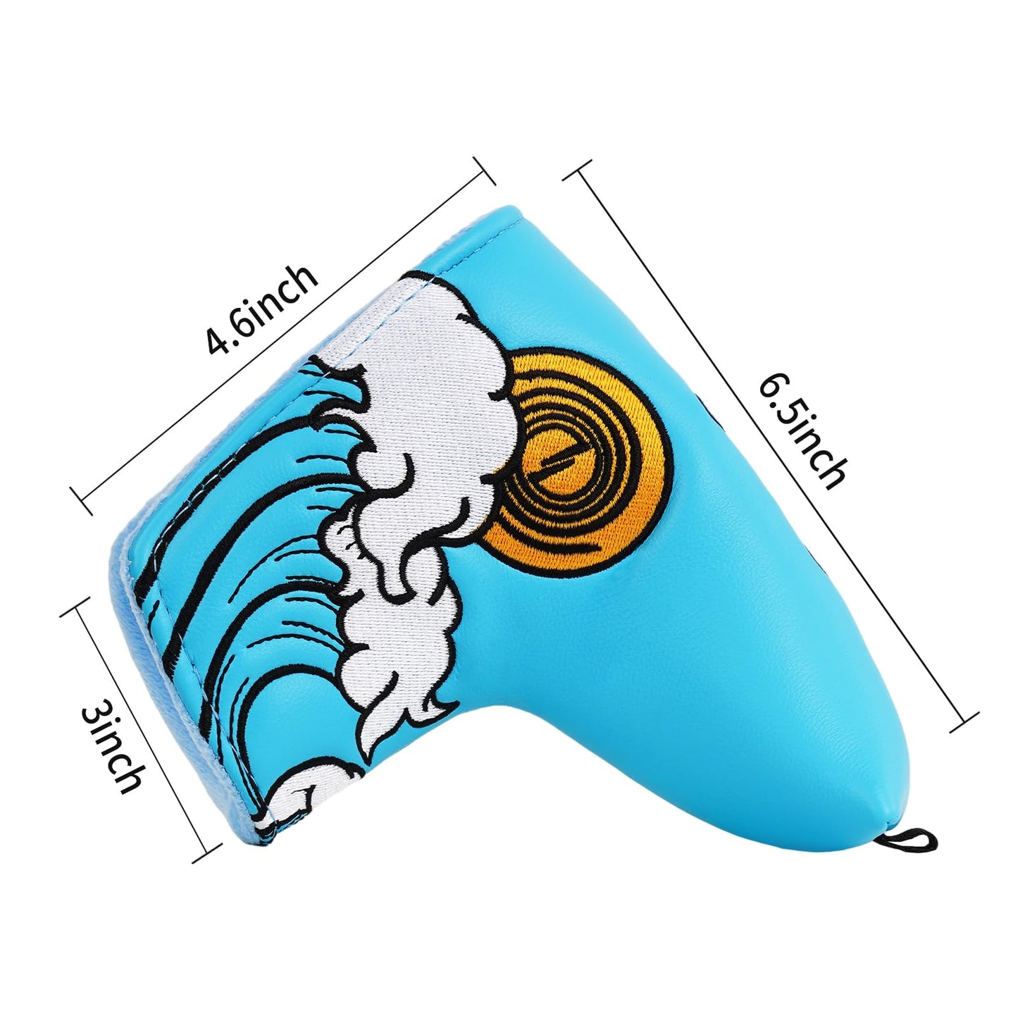 Putter Headcover, Blade Putter Cover Magnetic Blue Sea Wave Golf Putter Head Cover