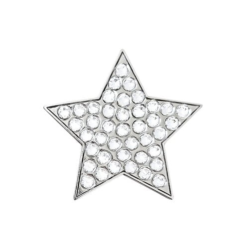 Navika White Star Golf Ball Marker with Crystals | Magnetic Hat Clip Included | Star Themed Golfing Accessory | Bling Gift for Women Golfers