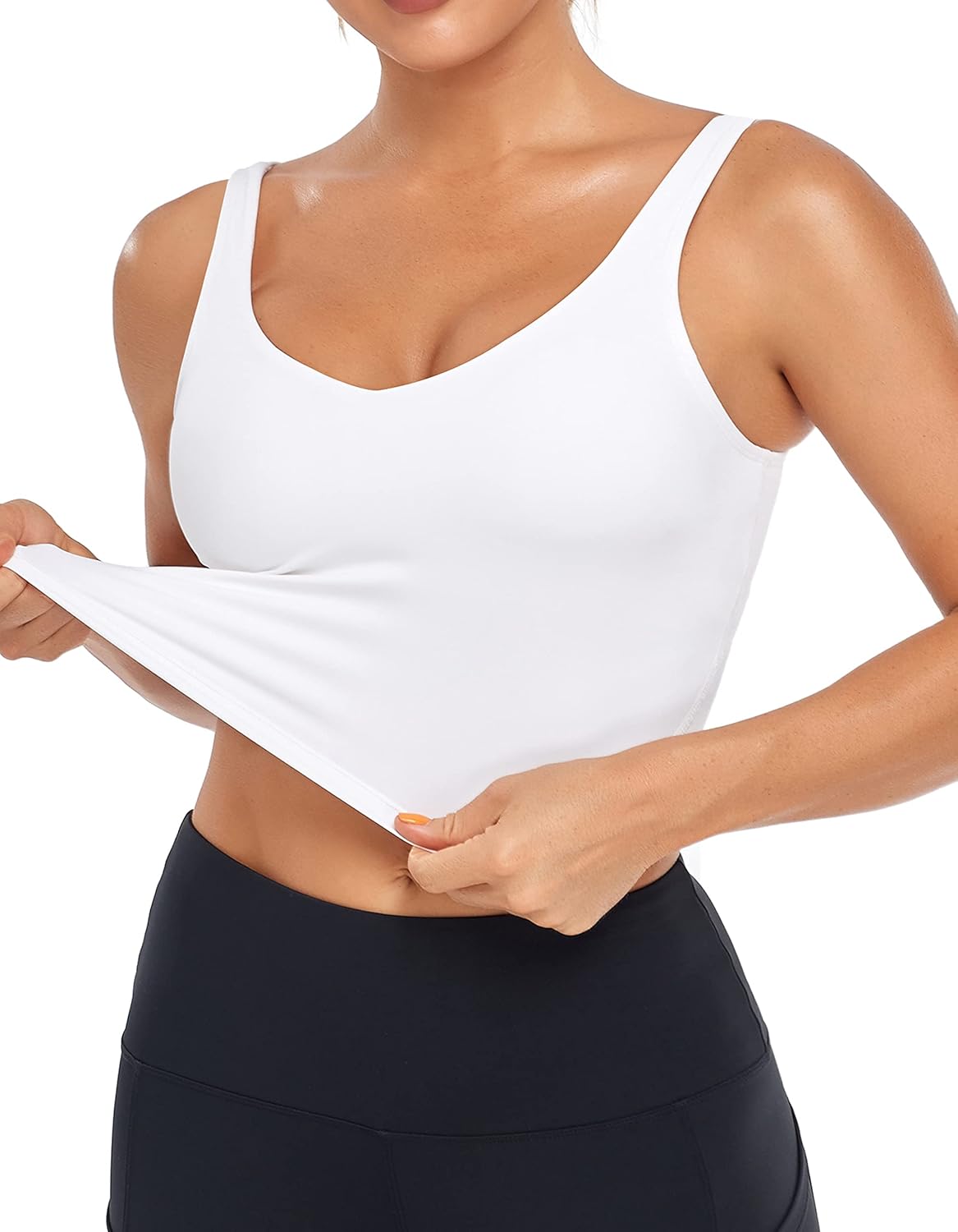 Oalka Sports Bra - Women's Longline Padded Crop Top for Yoga & Fitness | Comfortable & Stylish