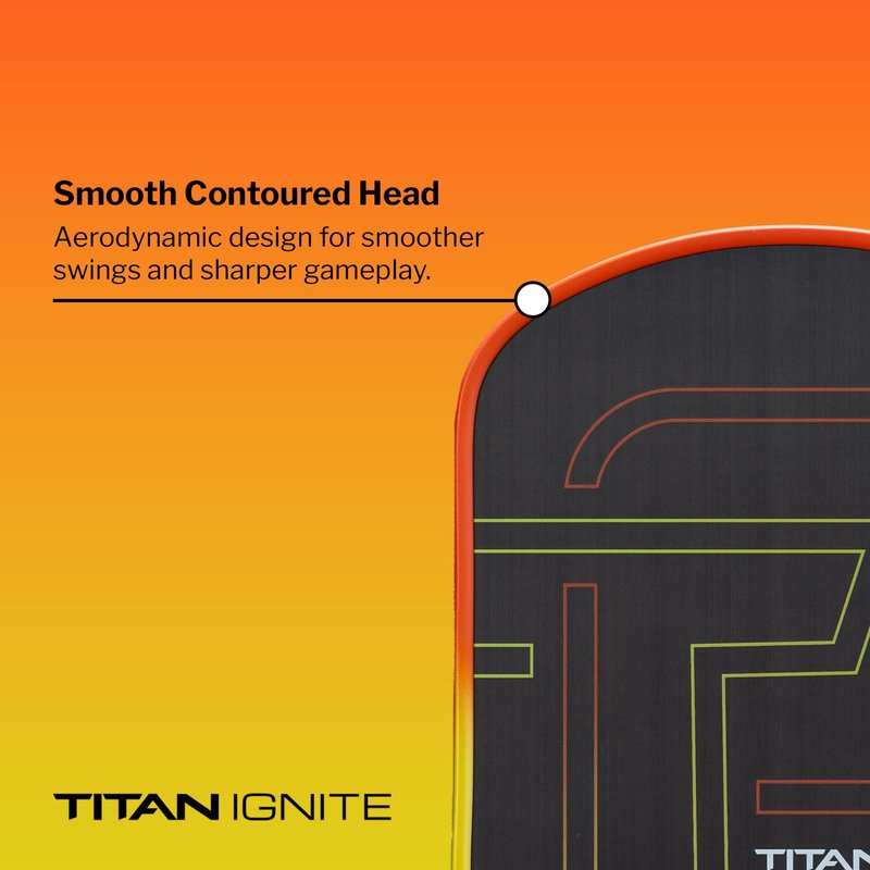 Titan Ignite Pickleball Paddle 16L Sunset – Elongated Shape, Raw T700 Carbon Fiber, 16mm PP Core – USA Pickleball Approved