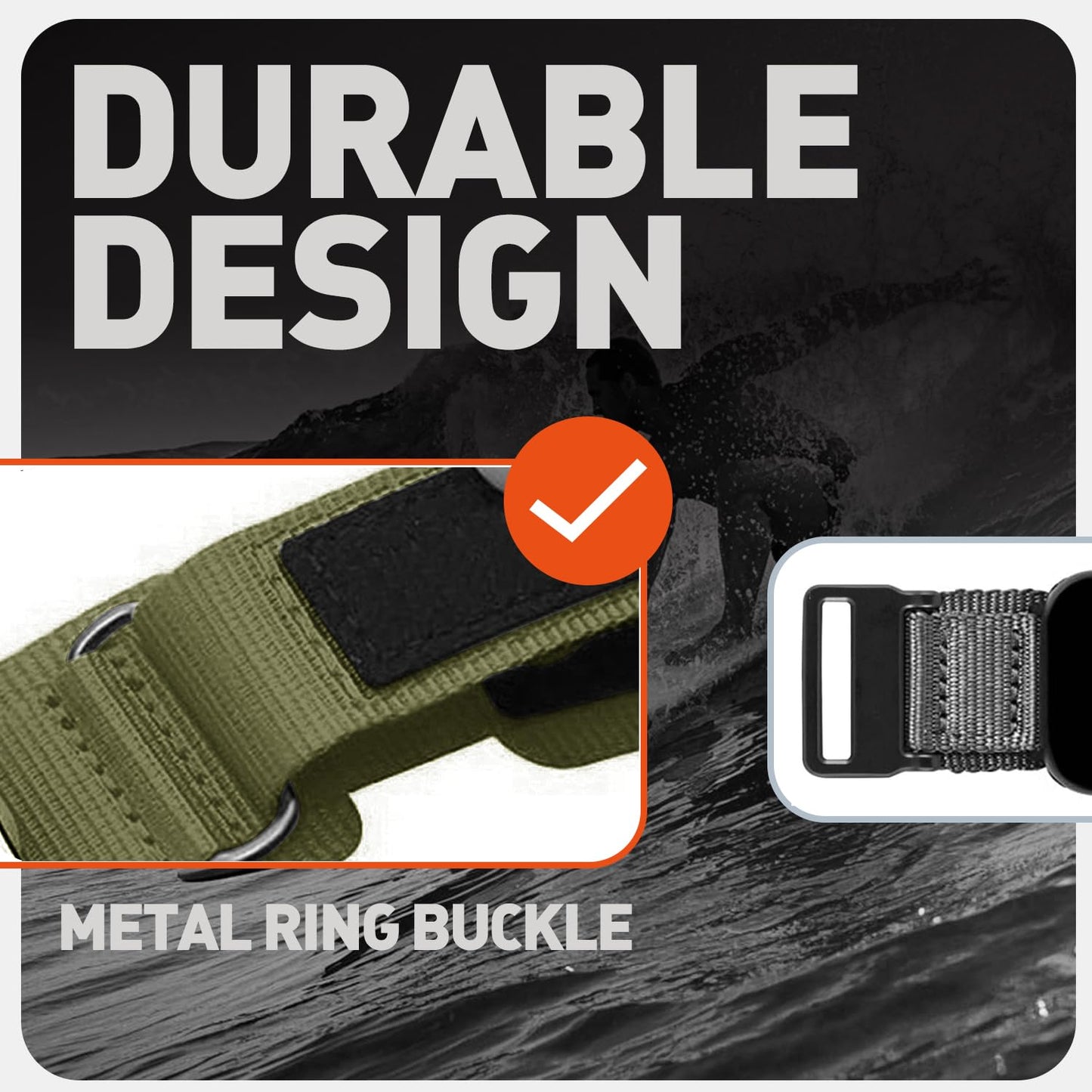 LYSANDRA 22mm watch Band Compatible with YMZ Smart Watch, Nylon Sports Strap with Woven Design Compatible for YMZ TGW01 Smartwatch (Army Green)
