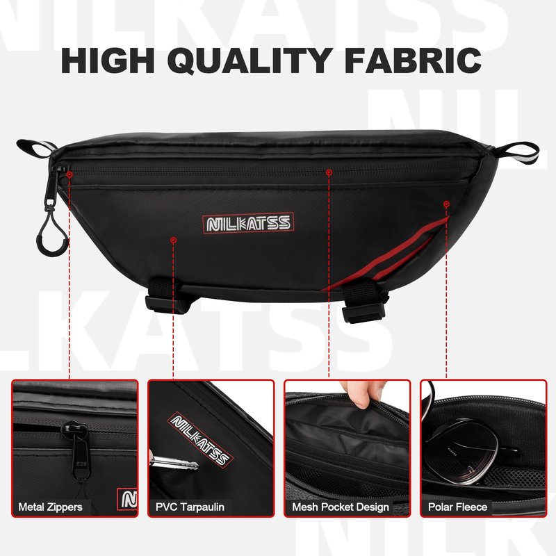 Nilkatss Dirt Bike Handlebar Bag - Waterproof & Durable Motorbike Tool Bags, Fits Light Bee Sur Ron S/X/ X160/ X260 Segway Talaria Sting, Secure Storage for Keys, Wallet & Phone