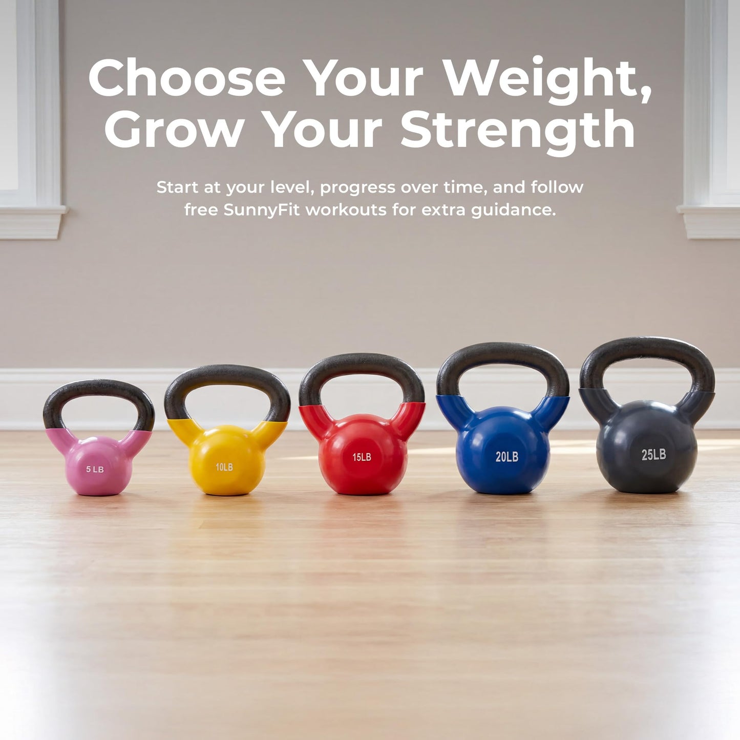 Sunny Health & Fitness Sunny Vinyl Coated Kettlebell (15-Pound)