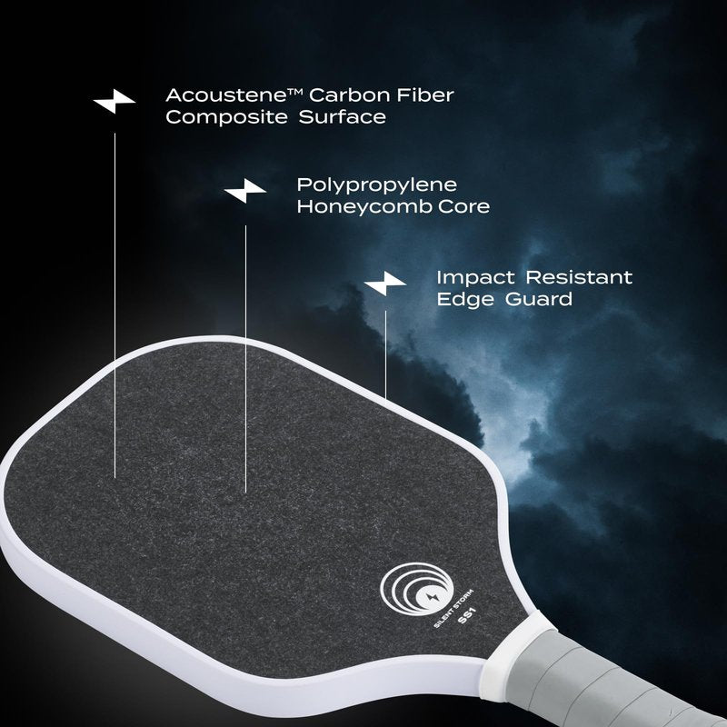 OWL Sport SILENT STORM Pickleball Paddle, 100% USAPA Tournament & League Approved, Max Control Play 16 MM Core, Patented High Performance Surface, Over 50% Noise Reduction, for All Skill Levels