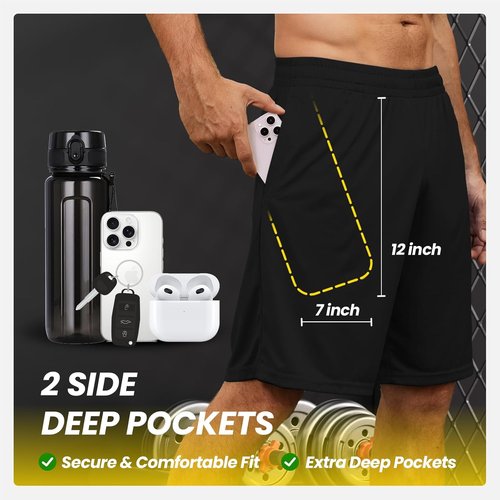 BALENNZ Athletic Shorts for Men - Quick Dry Activewear with Pockets & Elastic Waistband