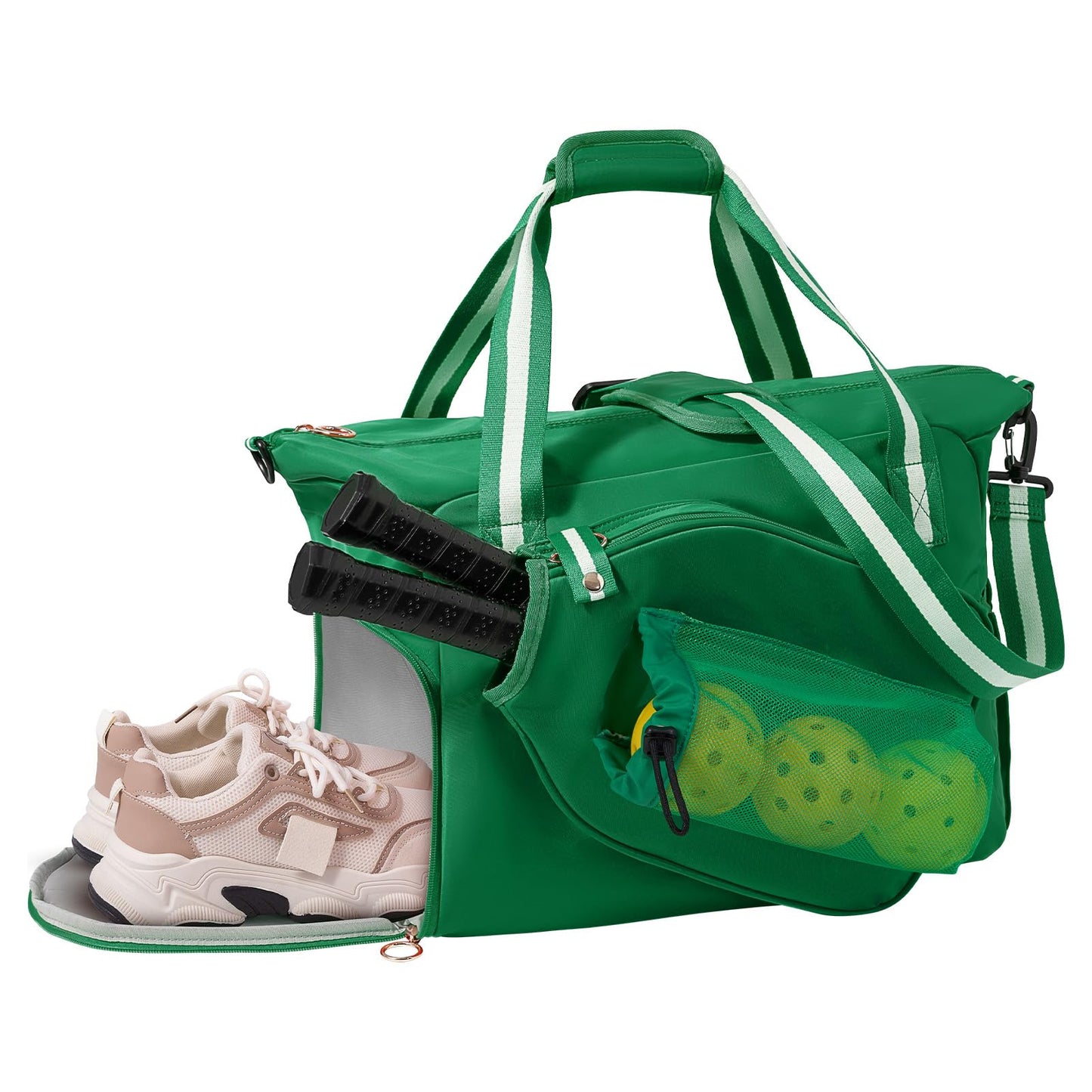 ROYAL MOUNTAIN Pickleball Bag For Women Men, Pickleball Tote Bag With Shoe Compartment, Pickle Ball Bags with Paddle-Pocket,Ball Mesh Pocket and Adjustable Shoulder Strap(Green)