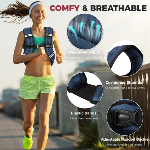 BAGAIL Comfort-Fit Weighted Vest for Women - Even Weight Distribution & No-Chafe Design | 5-30lbs Options