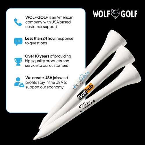 OnlyPars Golf Tees - Golf Hub Tees - Set of 36 Golf Tees - 3 Designs - Golf Tee Gift Set