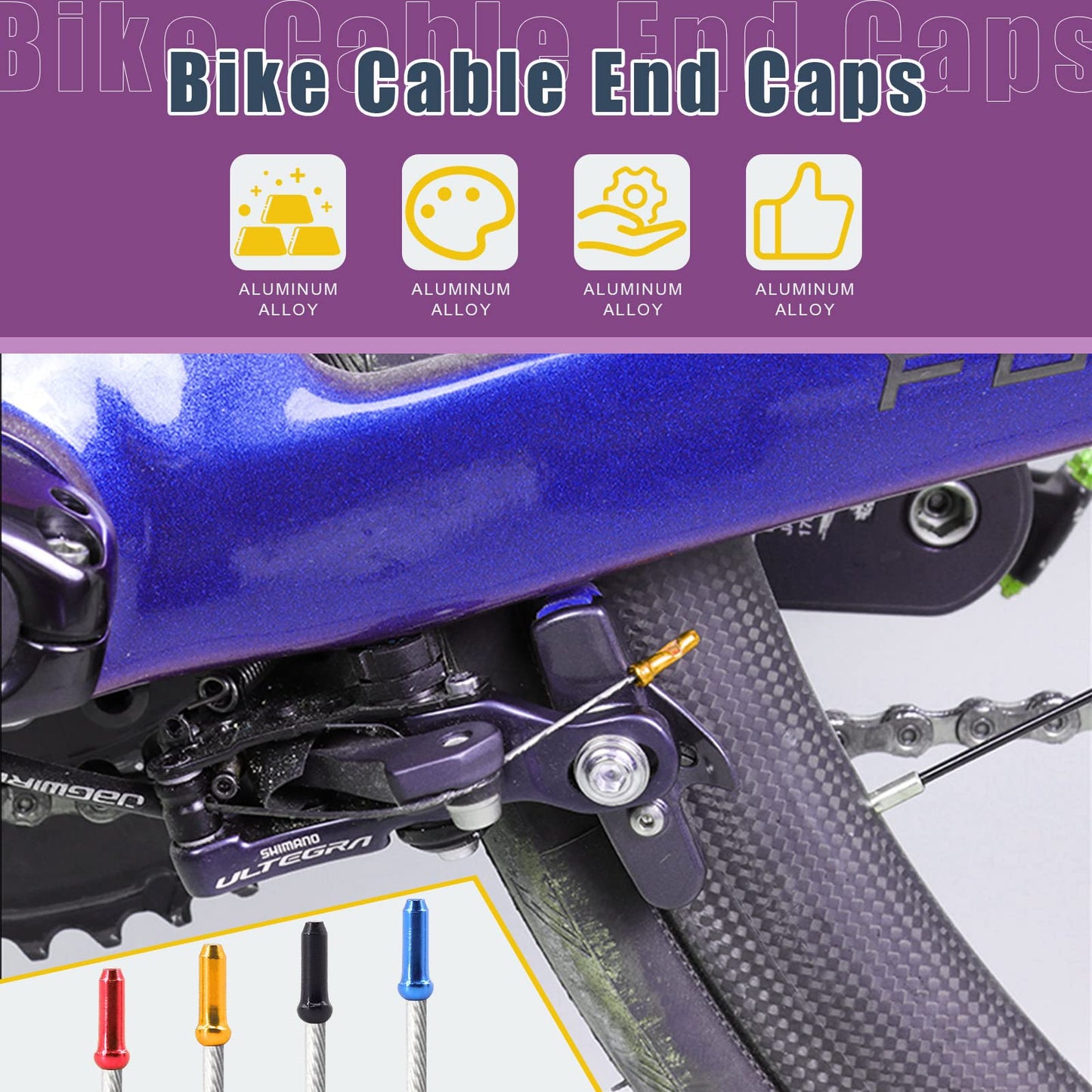 Swpeet 25Pcs Heavy Duty Cable Cutter and Alloy Cable End Crimps Brake Cable Tips with 4mm Derailleur End Caps and 5mm Bicycle Bike Brake Cable Tips Caps Assortment Kit for All Kinds of Bicycles