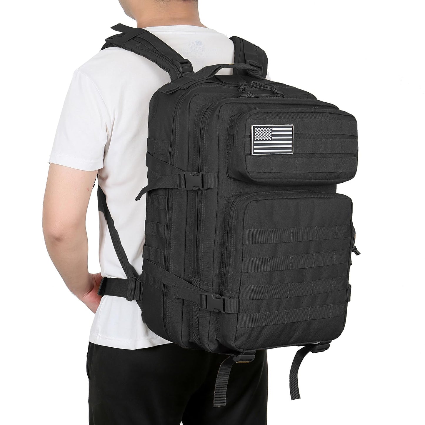 QT&QY 45L Military Tactical Backpacks Molle Army Assault Pack 3 Day Bug Out Bag Hiking Treeking Rucksack