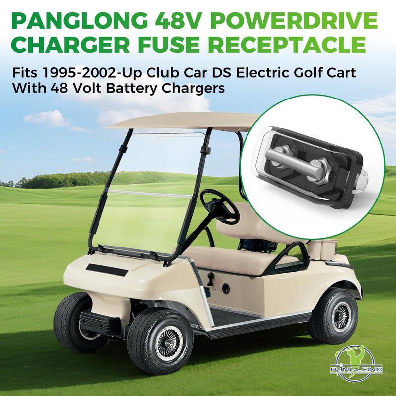 Panglong Club Car Powerdrive Charger Fuse Receptacle, 48v Golf Cart Charger Fuse Fits 1995-2002 Club Car Electric Golf Cart, OEM# 1017968-01