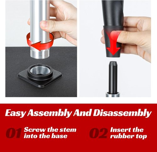 JASCOPRO Baseball & Softball Batting Tee - Height Adjustable 24-46 Inches, Portable Design
