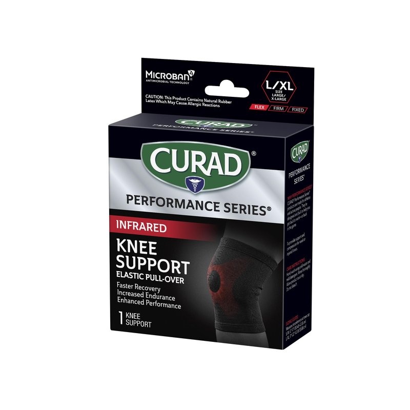 CURAD Performance Series Infrared Knee Support, Elastic Knee Sleeve for Pain Management, Compression Support for Recovery and Performance, Powered by CELLIANT Technology, Large/X-Large