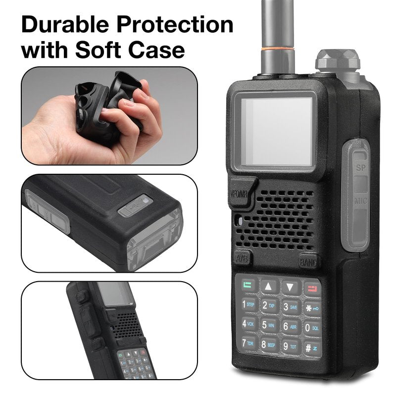 BAOFENG UV-5RM Plus 10W Ham Radio Handheld, UHF VHF Long Range Two Way Radio Walkie Talkie, NOAA FM AM(Airband) Receiver, with Protection Case, 2500mAh Battery USB-C Rechargeable, Chirp Compatible