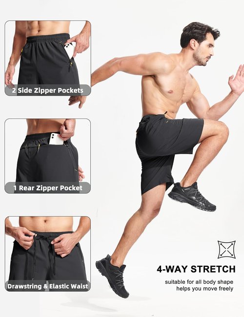 MAGCOMSEN Men's Athletic Shorts - Quick Dry, Lightweight Summer Workout Shorts with 3 Pockets