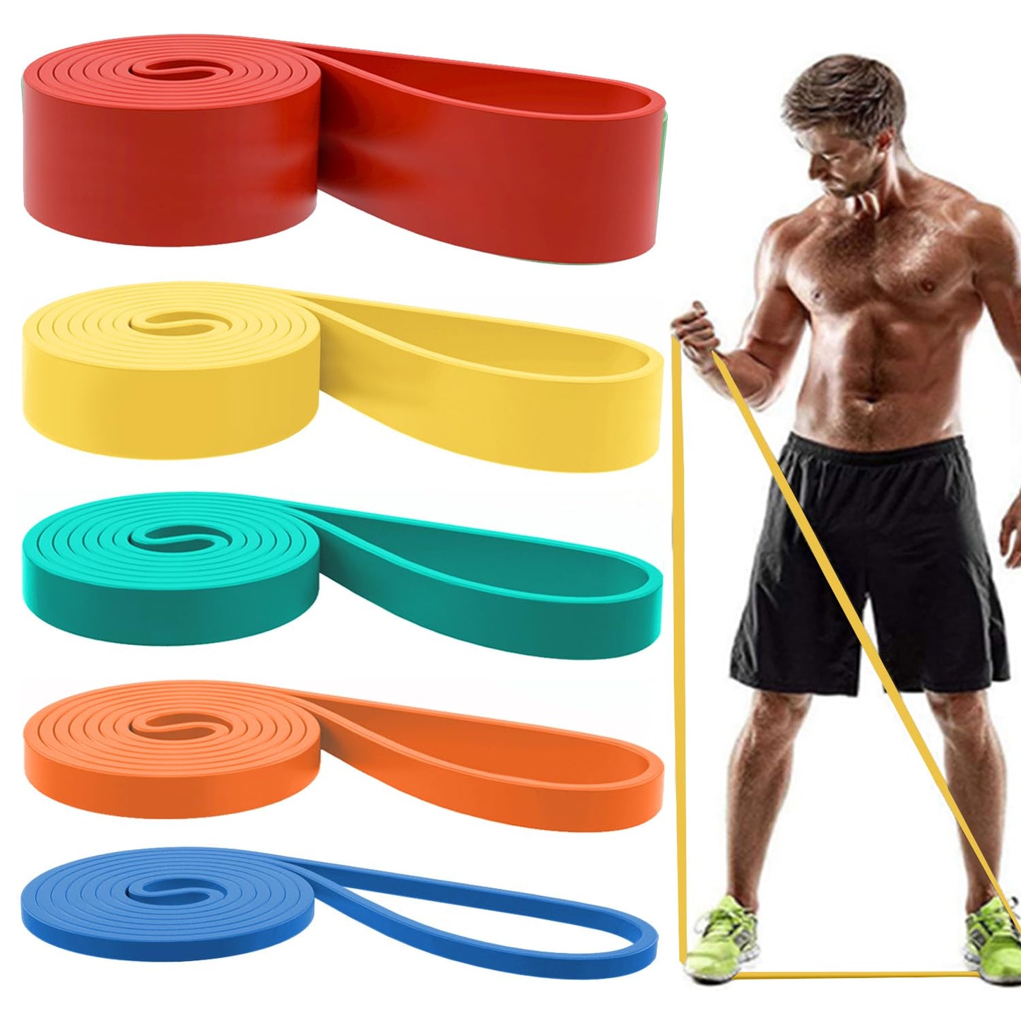 Resistance Bands, Pull Up Assist Bands - Workout Bands, Eexercise Bands for Working Out, Fitness, Training, Physical Therapy for Men Women - Blue
