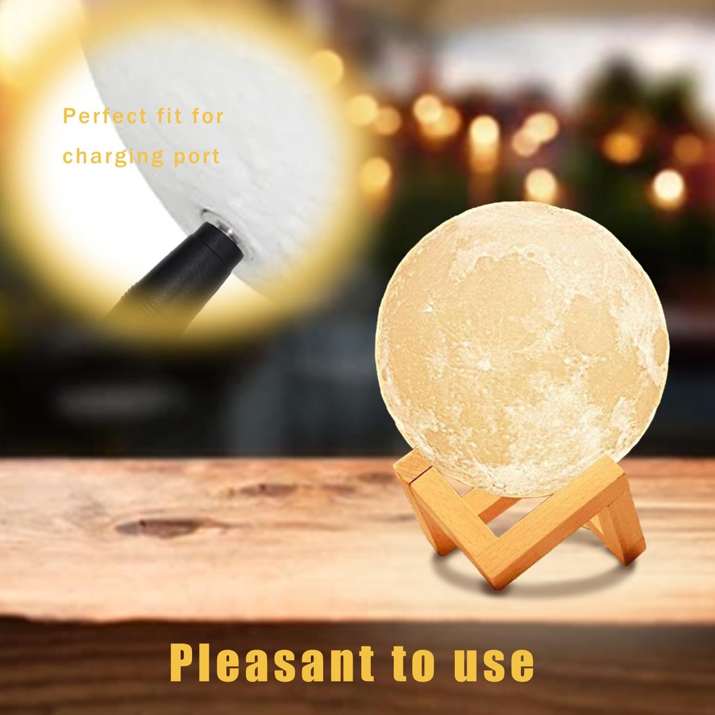 5V DC Power Cord Replacement Charger, USB to DC Plug Charging Cord with 9 Connectors Adapters for Moon Lamp, Massage Wand, Router, LED Light, Speaker and More Devices (Black)