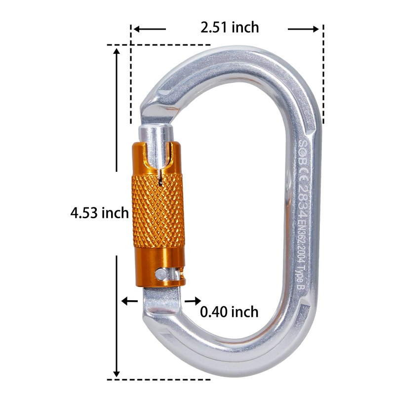 SOB Auto Locking Climbing Carabiner Clips 6Pack 22KN Heavy Duty Asymmetrical Carabiner Connector Used for Rappelling Gear Rescue Outdoor Projects Dog Leash