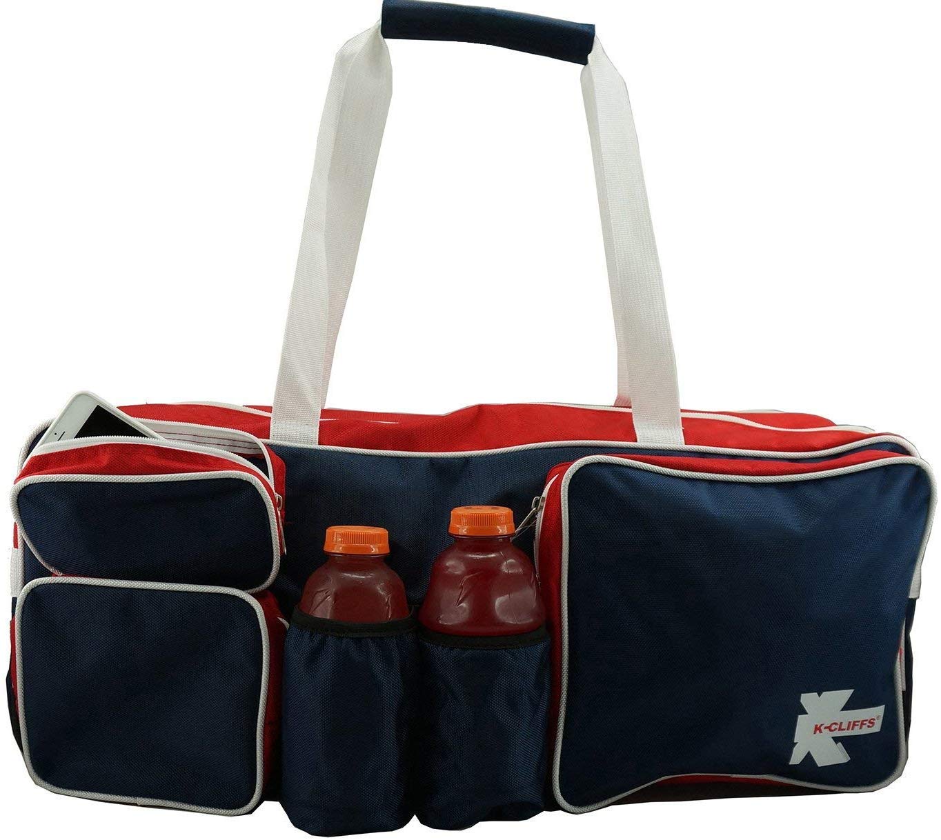 NiceAndGreat Navy White Tennis Racket Bag | Deluxe Ballistic Nylon | Shoe Compartment