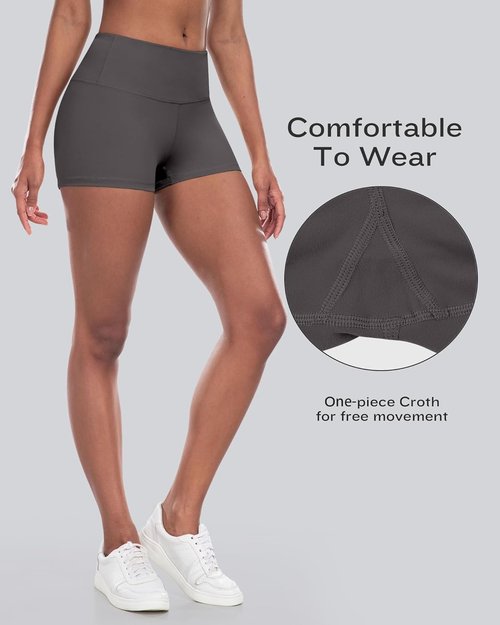 CHRLEISURE High Waisted Biker Shorts - Soft Spandex Yoga Shorts for Women | Comfortable Workout Fit
