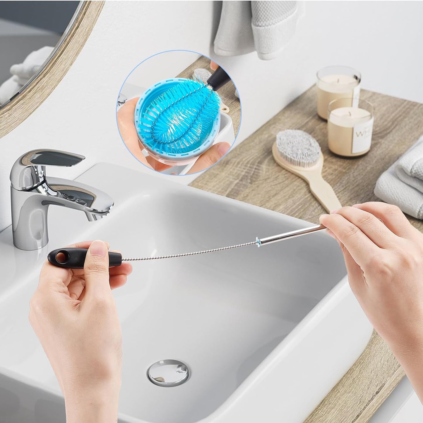 Stainless Steel Cleaning Brush Set by [Brand Name] - 3-in-1 Design for Bottles, Mugs & Tumblers