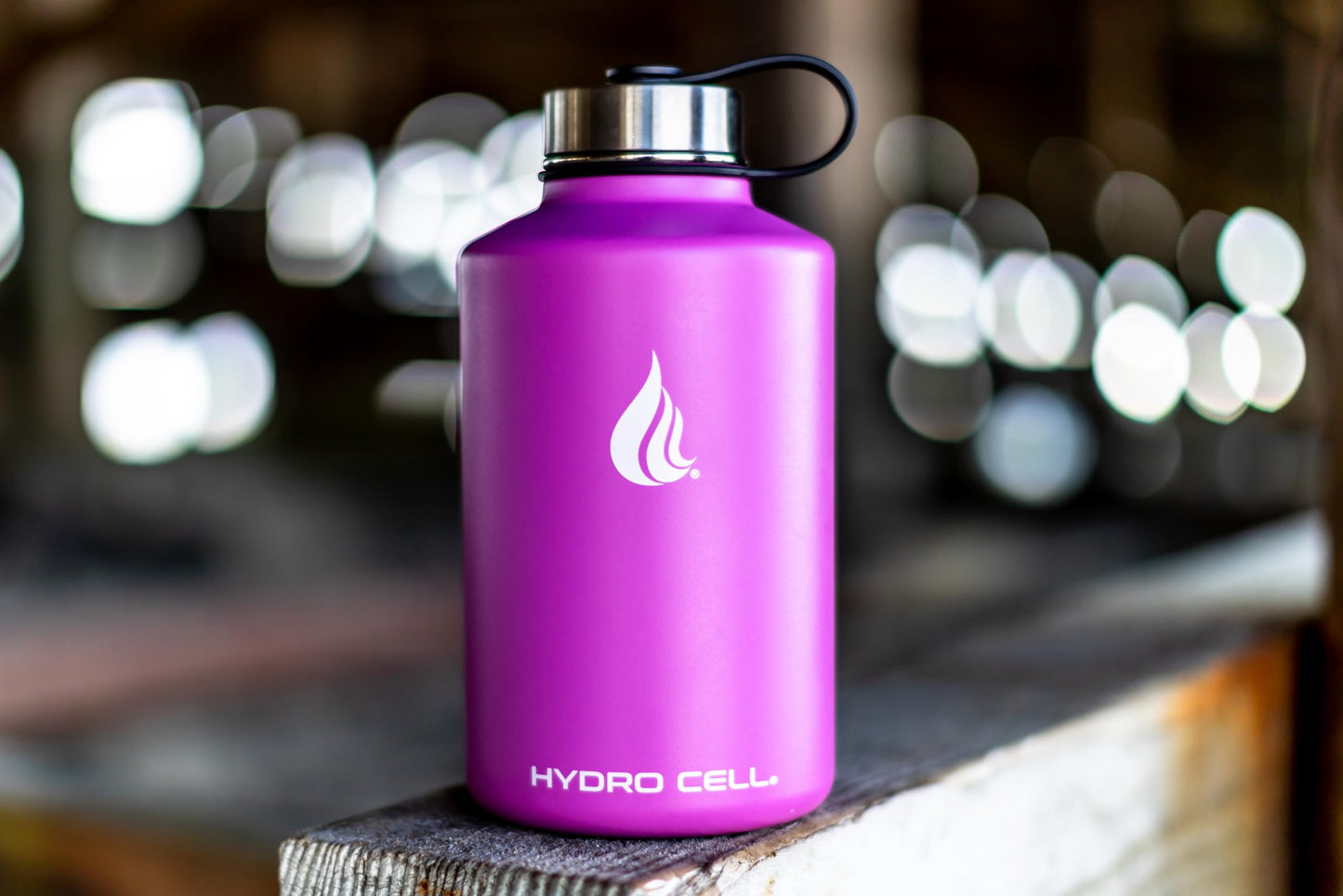 HYDRO CELL Stainless Steel Insulated Water Bottle with Straw - For Cold & Hot Drinks - Metal Vacuum Flask with Screw Cap and Modern Leakproof Sport Thermos for Adults (Fuchsia 64oz)