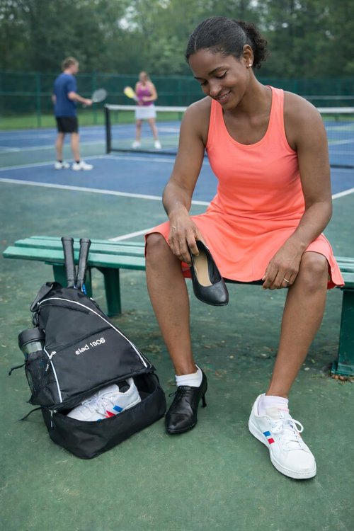 ELAD 1906 Pickleball Sling Bag with Shoe Compartment for Men & Women – Large Paddle Backpack with Fence Hook & Water Bottle Holder – Fits 2 Pickleball Paddles or Tennis Rackets