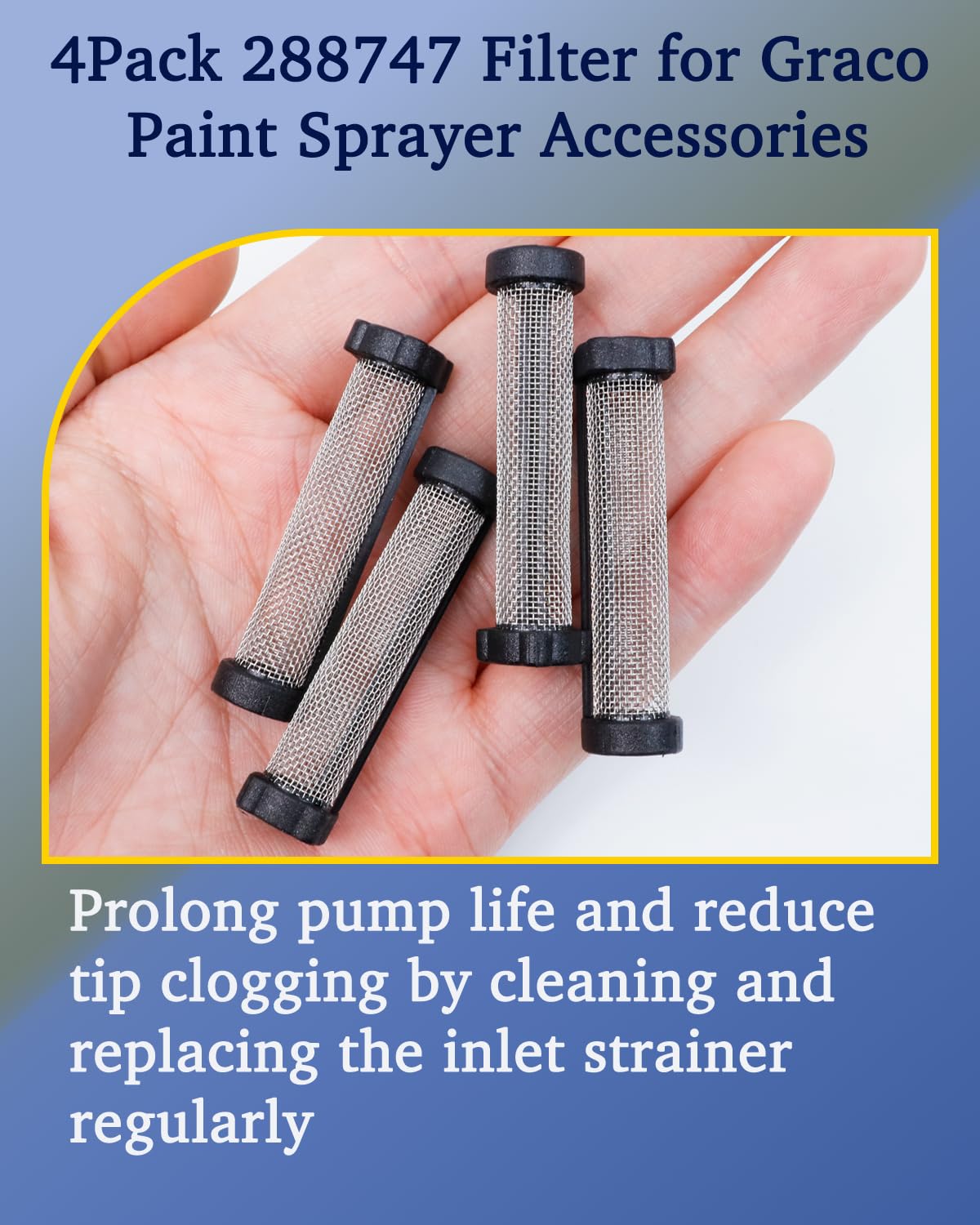 LUCKXUANYUAN 4-Pack 288747 40-Mesh Manifold Filters, Paint Sprayer Replacement Parts Compatible with Graco Magnum X5, X7, XR5, XR7, XR9, ProX7, ProX9, ProX17, ProX19, ProX21