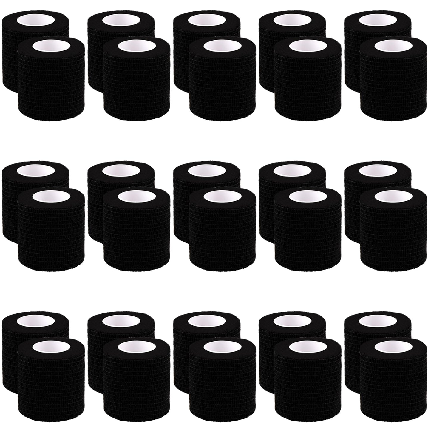 BQTQ 30 Rolls Self Adherent Wrap Stretch Bandages Self Adhesive Bandage Wrap 2 inch Self Stick Bandage Wrap Tape for Wrist Ankle Swelling Sprains (Black)